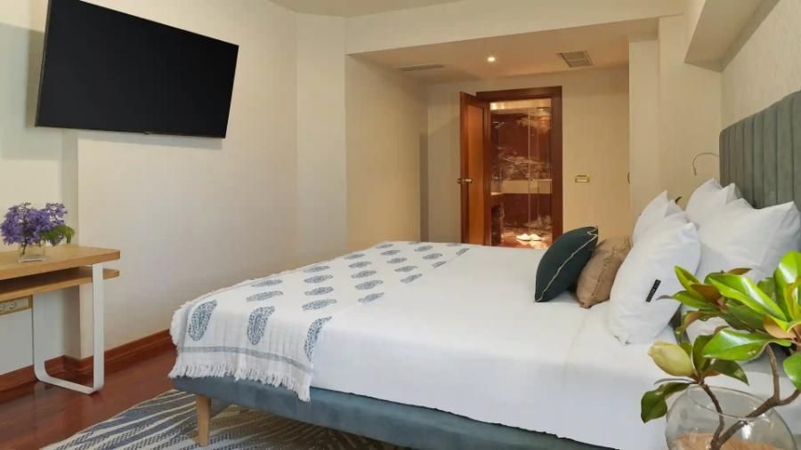 סוויטת אקזקיוטיב עם חדר שינה אחד ובריכה פרטית